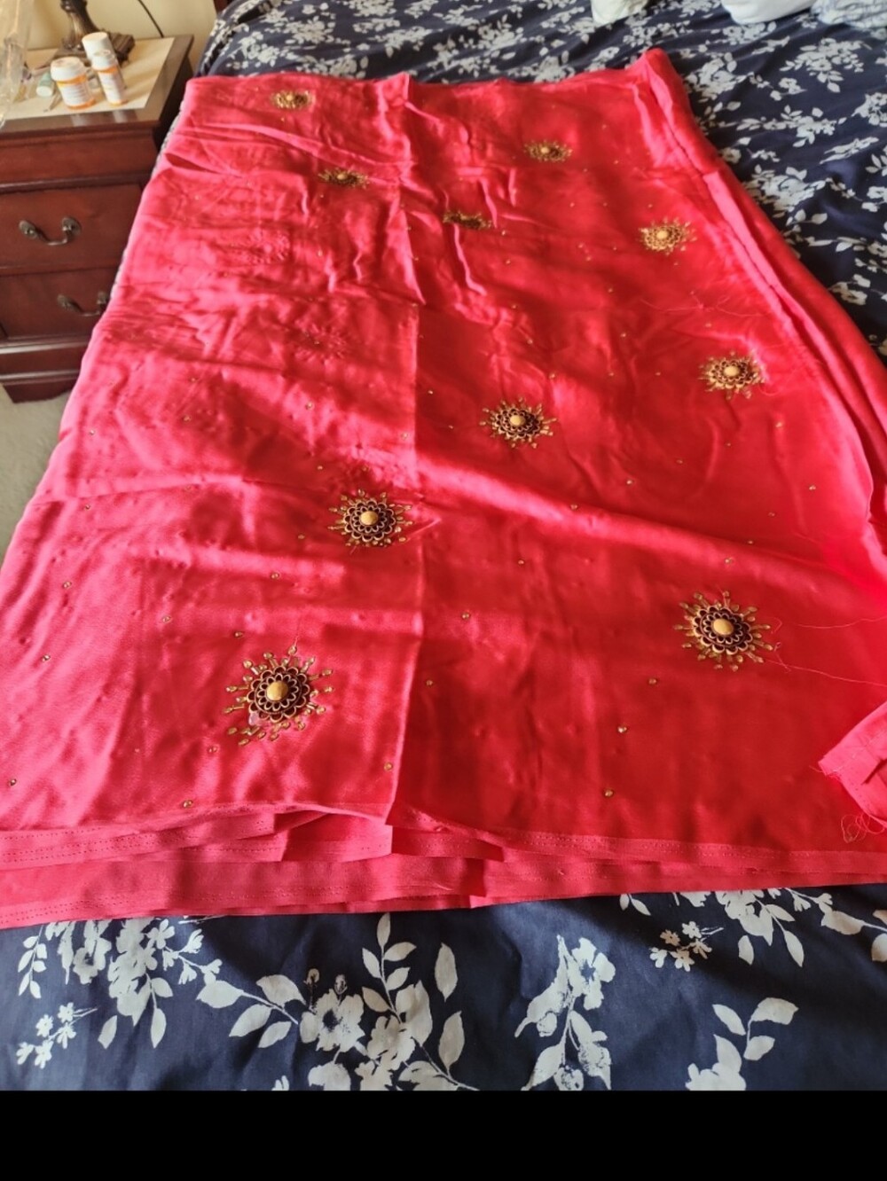 Brand new excellent quality. Satin Dark Pink Saree -5.88 yards approximately.